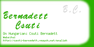 bernadett csuti business card